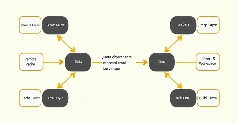 Integration diagram showing Diversion post-sync hooks connected to build farm nodes
